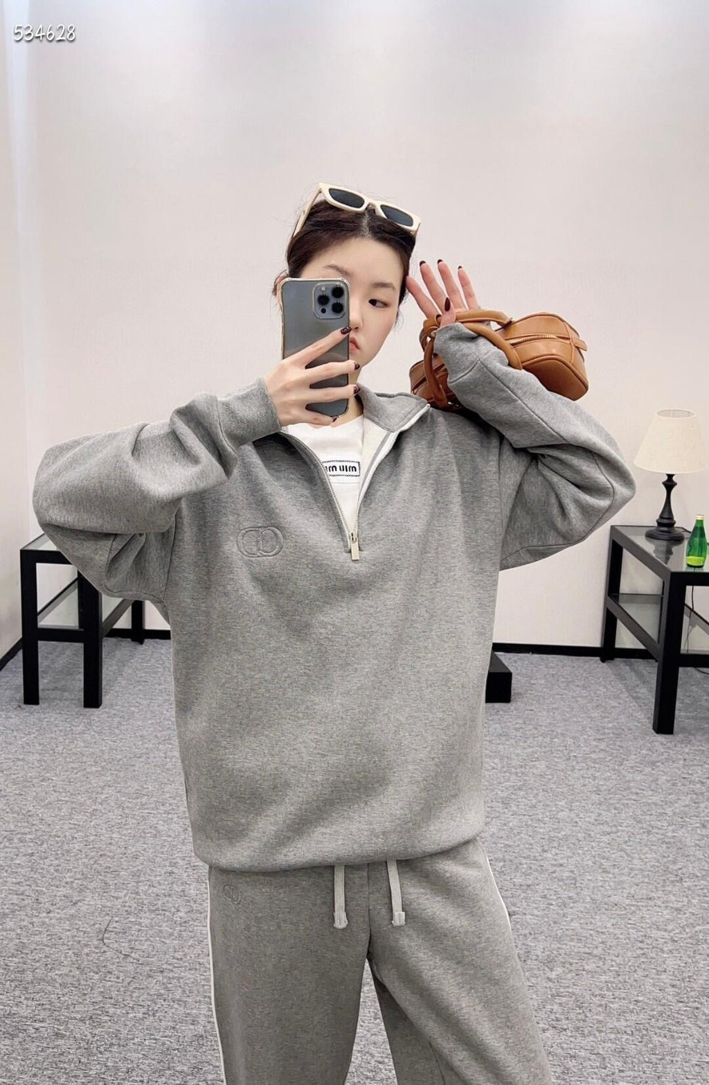 Dior CD Icon Polo Zip-Up Sweatshirt
