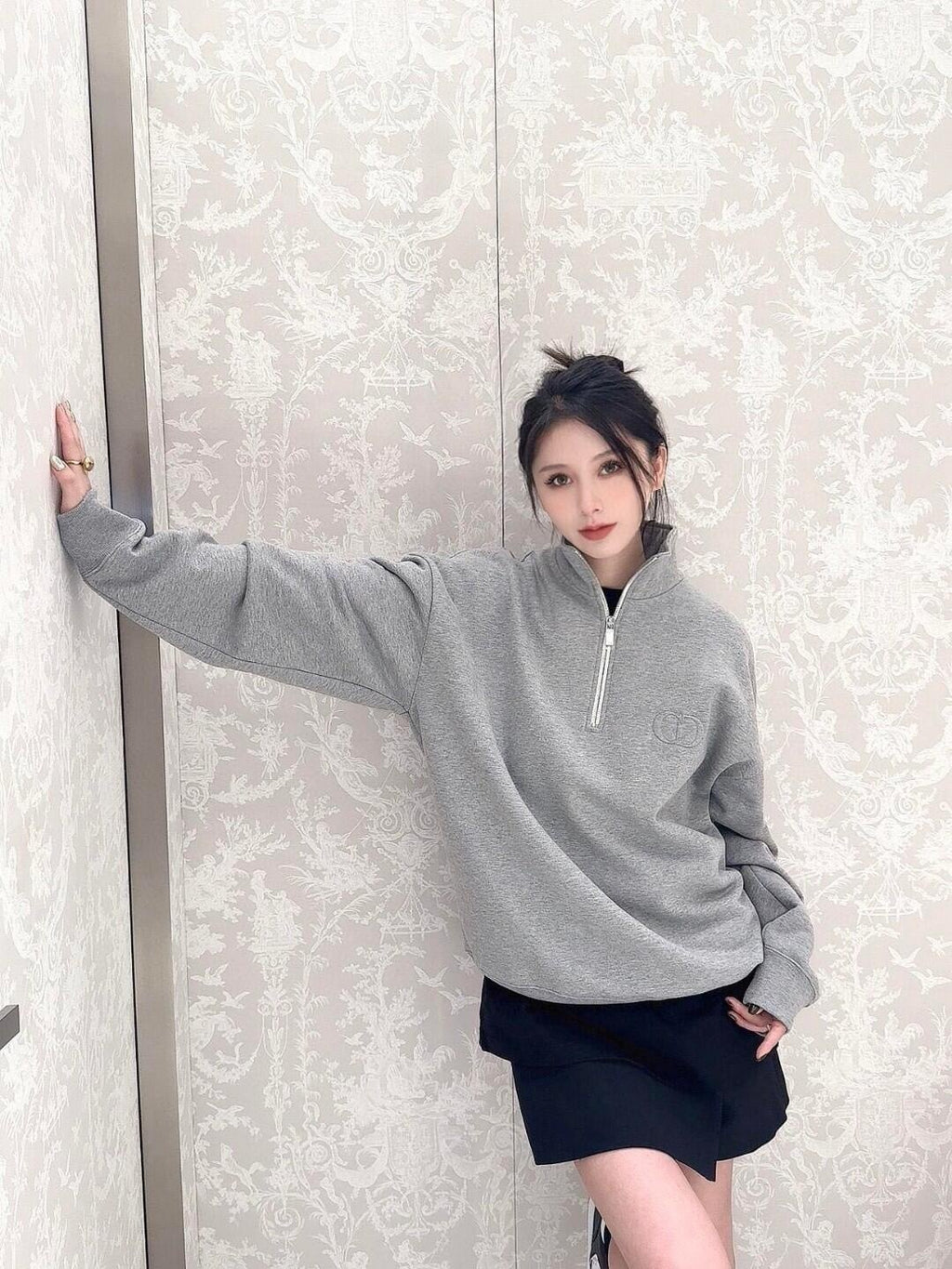 Dior CD Icon Polo Zip-Up Sweatshirt