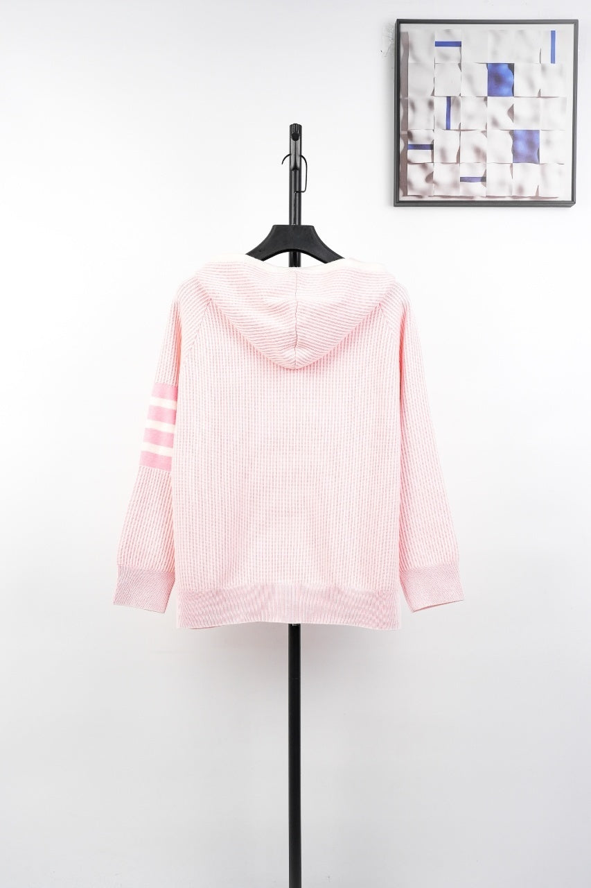 Thom Browne Wool Knit Hooded Zip Sweater