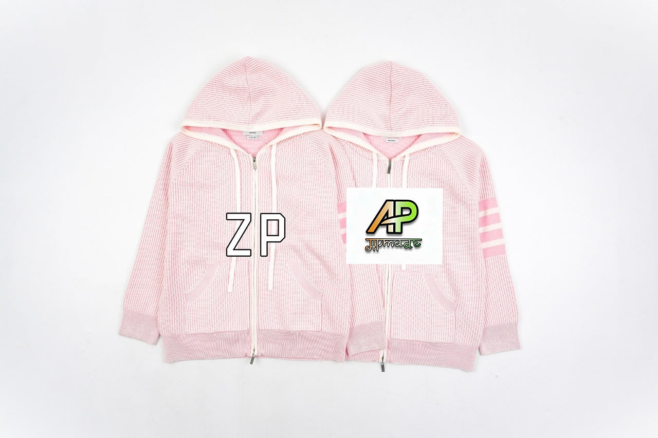 Thom Browne Wool Knit Hooded Zip Sweater