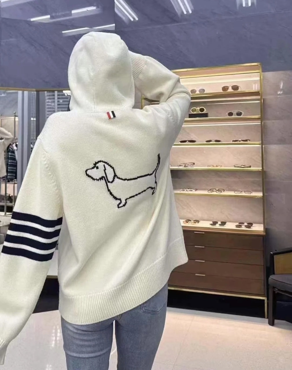 Thom Browne Puppy Intarsia Wool Knit Sweater