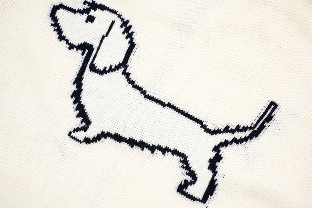 Thom Browne Puppy Intarsia Wool Knit Sweater