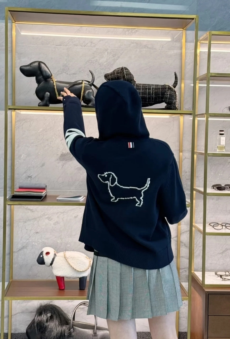 Thom Browne Puppy Intarsia Wool Knit Sweater