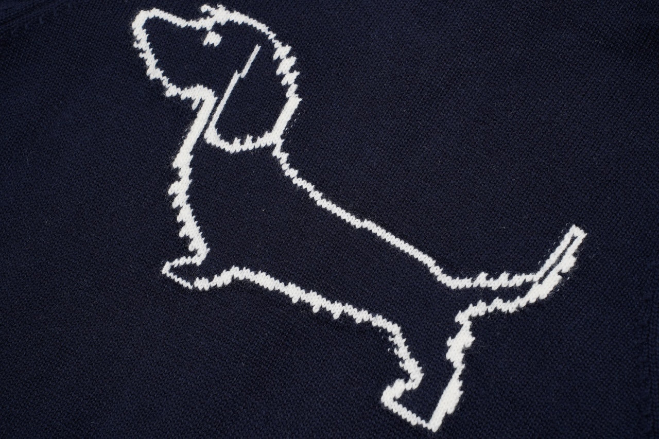 Thom Browne Puppy Intarsia Wool Knit Sweater