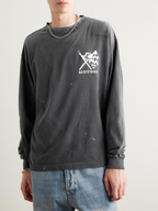 Saint Mxxxxxx Skull Helmet Print Sweatshirt