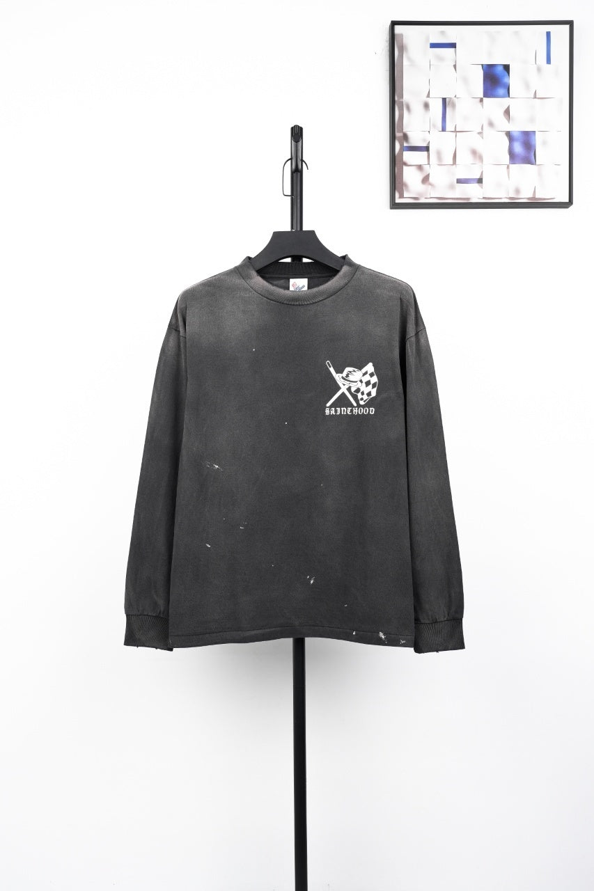 Saint Mxxxxxx Skull Helmet Print Sweatshirt