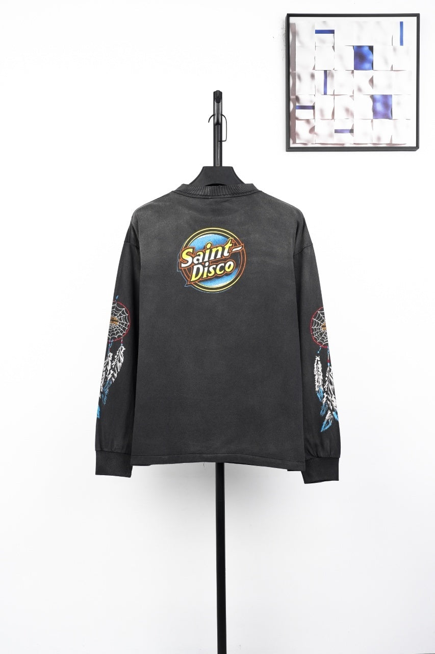 Saint Mxxxxxx Eagle Feather Print Sweatshirt