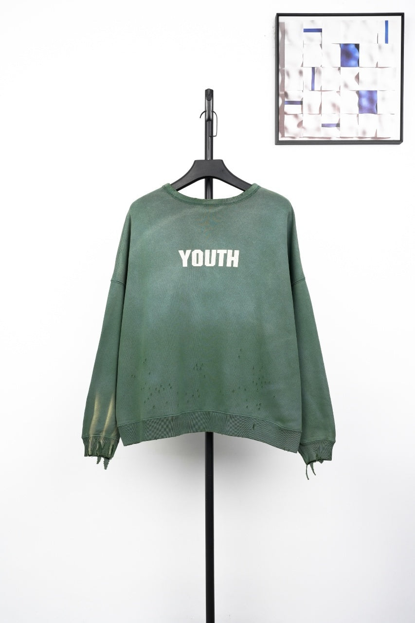 Saint Mxxxxxx Distressed Print Crewneck Sweatshirt