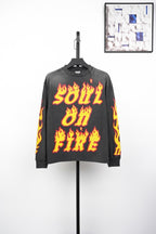 Saint Mxxxxxx Flame Large Letter Print Sweatshirt