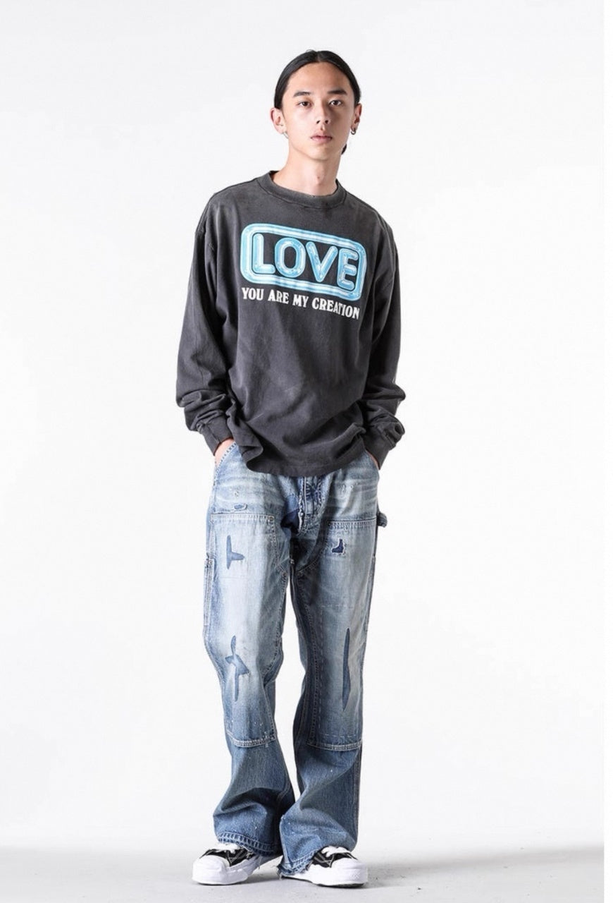 Saint Mxxxxxx Love Heart Thousand Paper Cranes Print Sweatshirt
