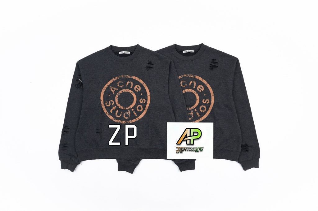 Acne Studios Distressed Crew Neck Sweatshirt