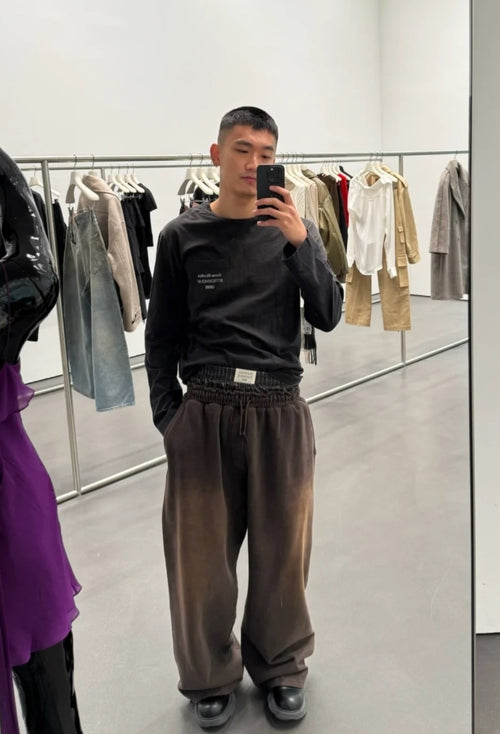 Acne Studios Pocket Letter Print Long Sleeve T-Shirt