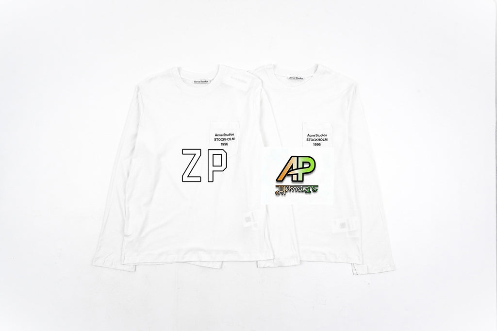 Acne Studios Pocket Letter Print Long Sleeve T-Shirt