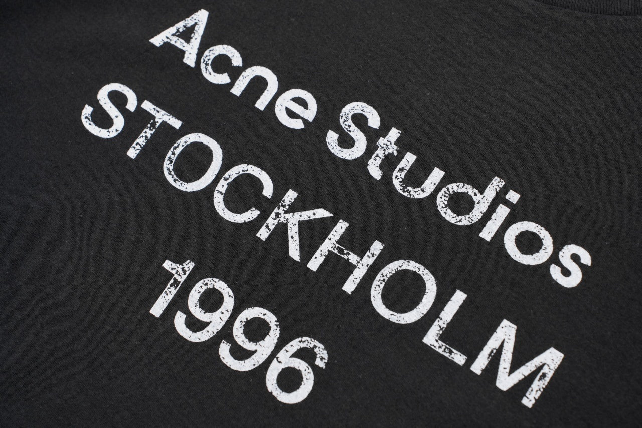 Acne Studios 1996 Mottled Letter Print Long Sleeve T-Shirt