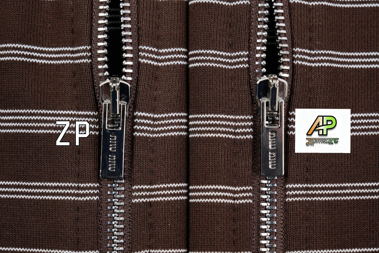 Acne Studios 25FW Striped Zip-Up Jacket (Coffee)