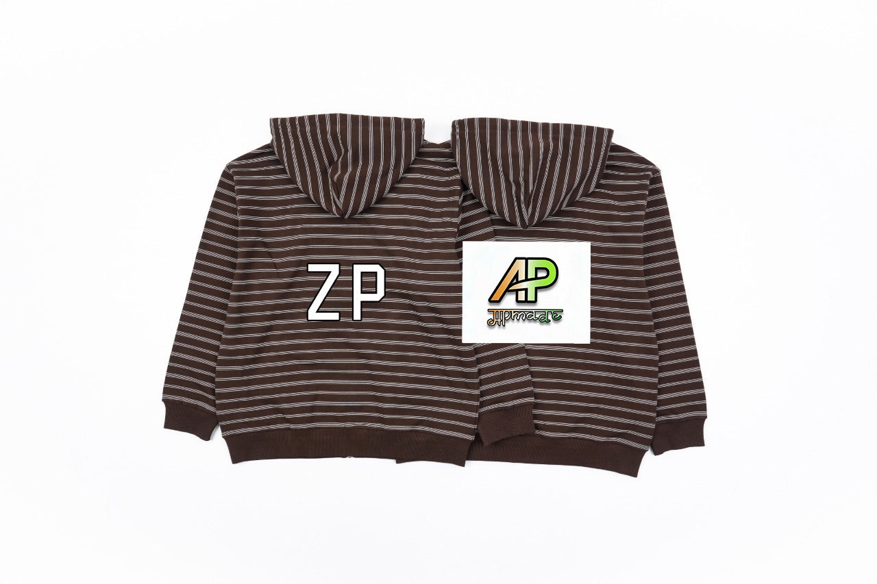 Acne Studios 25FW Striped Zip-Up Jacket (Coffee)