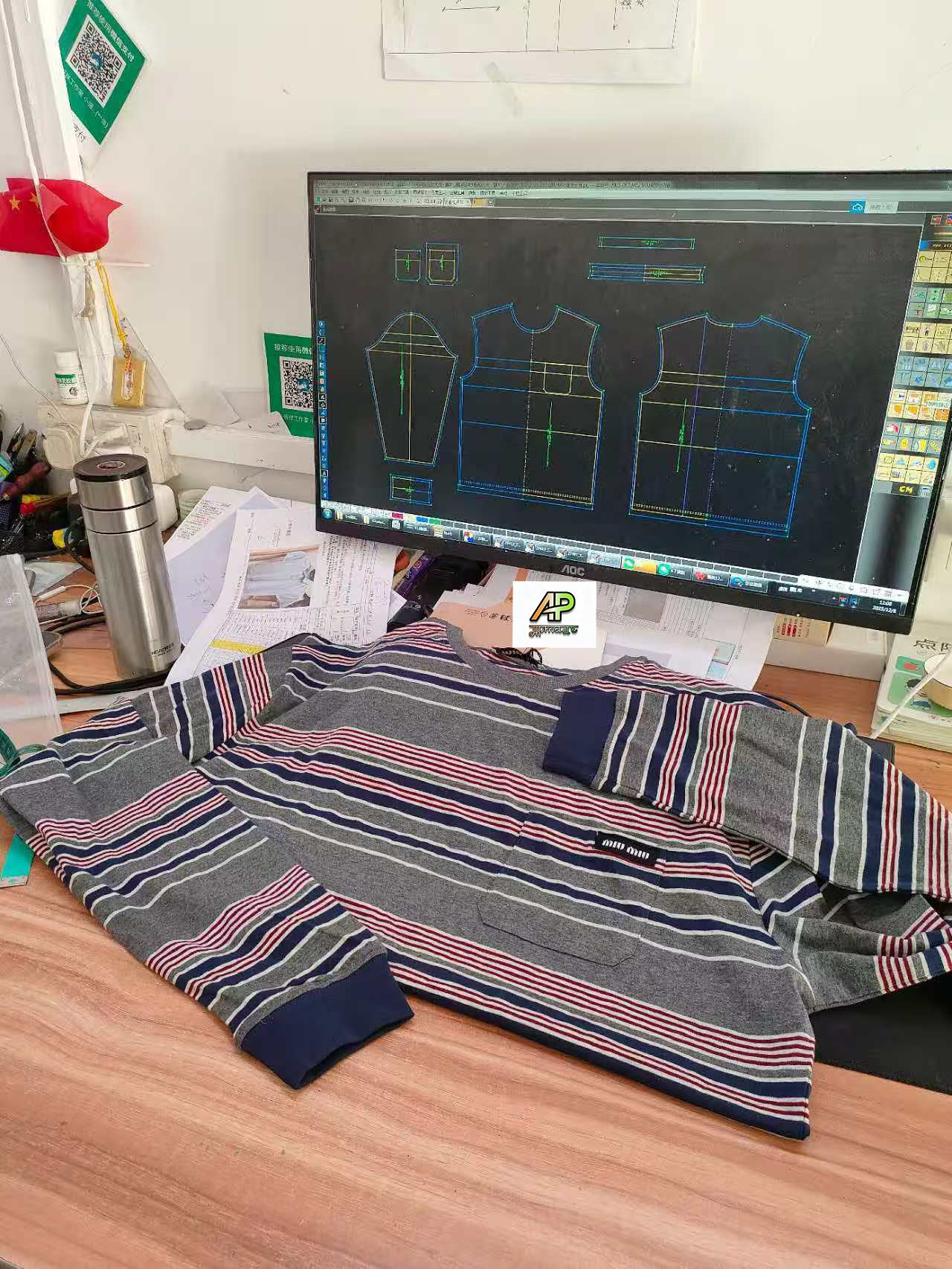 Acne Studios Jacquard Long Sleeve T-Shirt