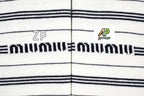 Acne Studios Logo Lettering Striped Long Sleeve Polo