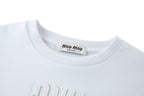 Miu Miu Embroidered Flower Logo Long Sleeve T-Shirt