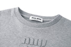 Miu Miu Embroidered Flower Logo Long Sleeve T-Shirt