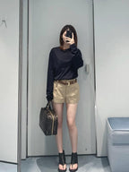 Miu Miu Embroidered Flower Logo Long Sleeve T-Shirt