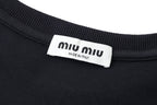 Miu Miu Embroidered Flower Logo Long Sleeve T-Shirt