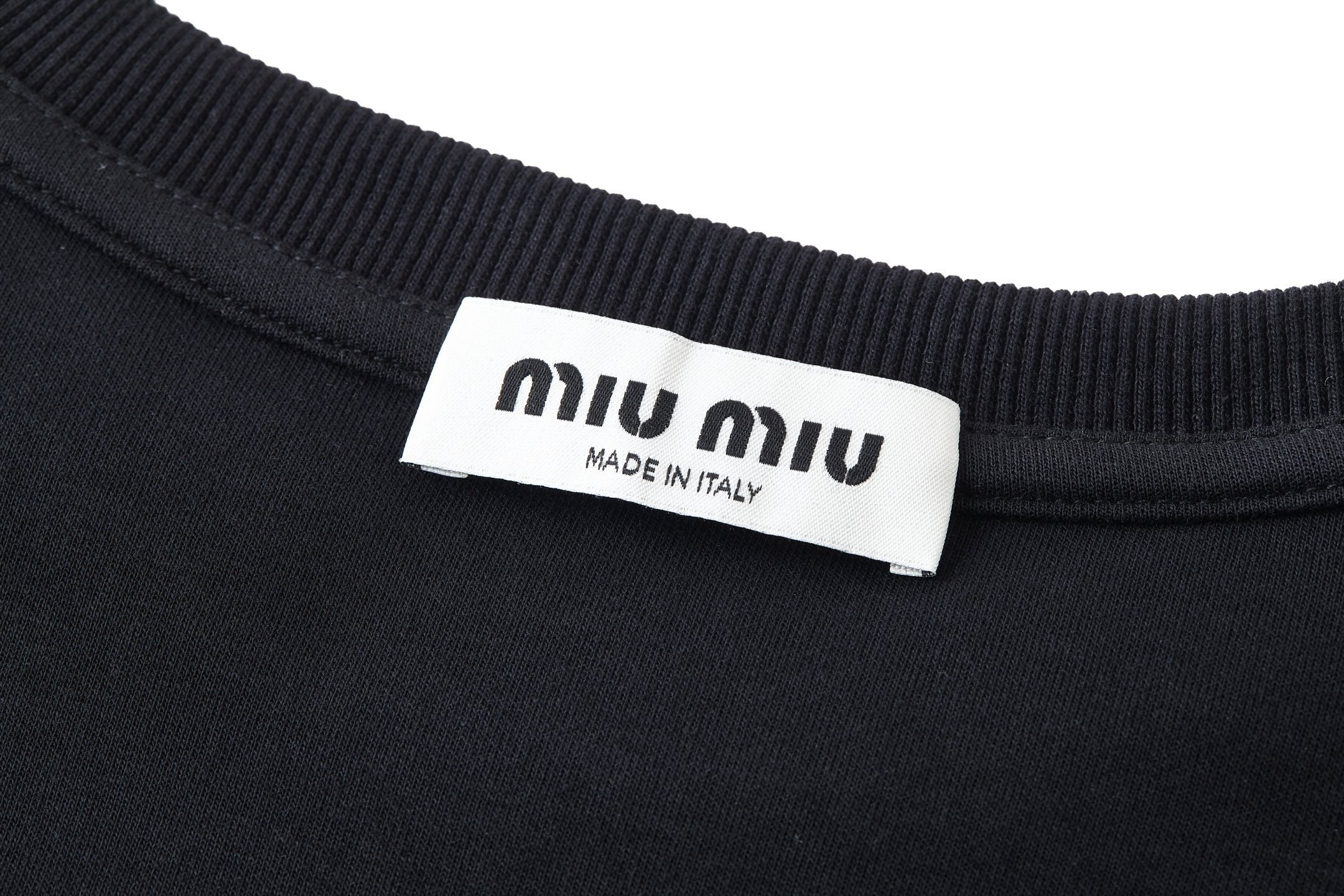 Miu Miu Embroidered Flower Logo Long Sleeve T-Shirt