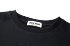 Miu Miu Embroidered Flower Logo Long Sleeve T-Shirt