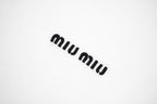 Miu Miu Solid Color Embroidered Logo Long Sleeve Polo