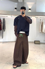 Miu Miu Striped Fake Two-Piece Long Sleeve T-Shirt
