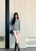 Miu Miu Gray Long Sleeve T-Shirt