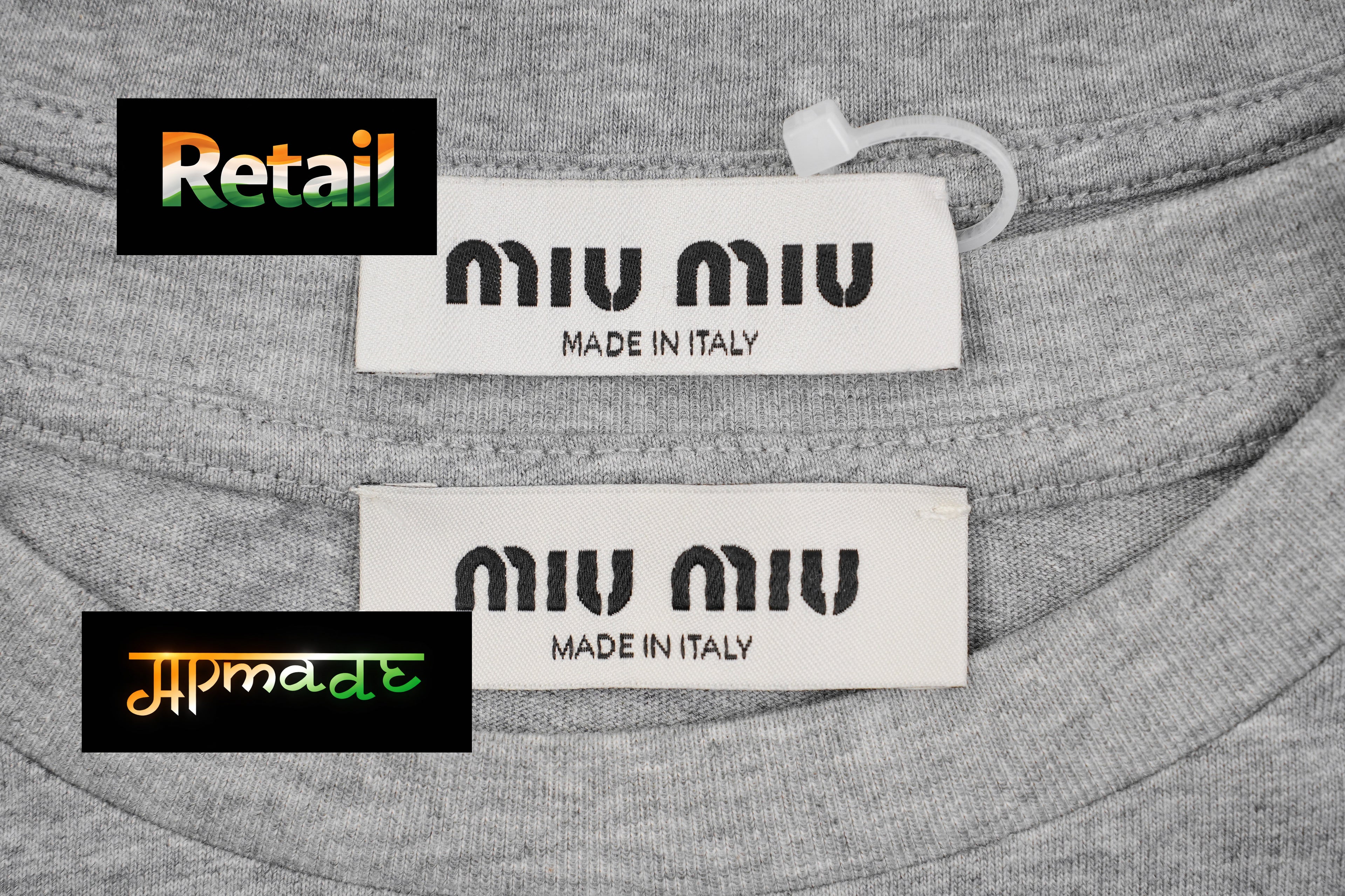 Miu Miu Gray Long Sleeve T-Shirt