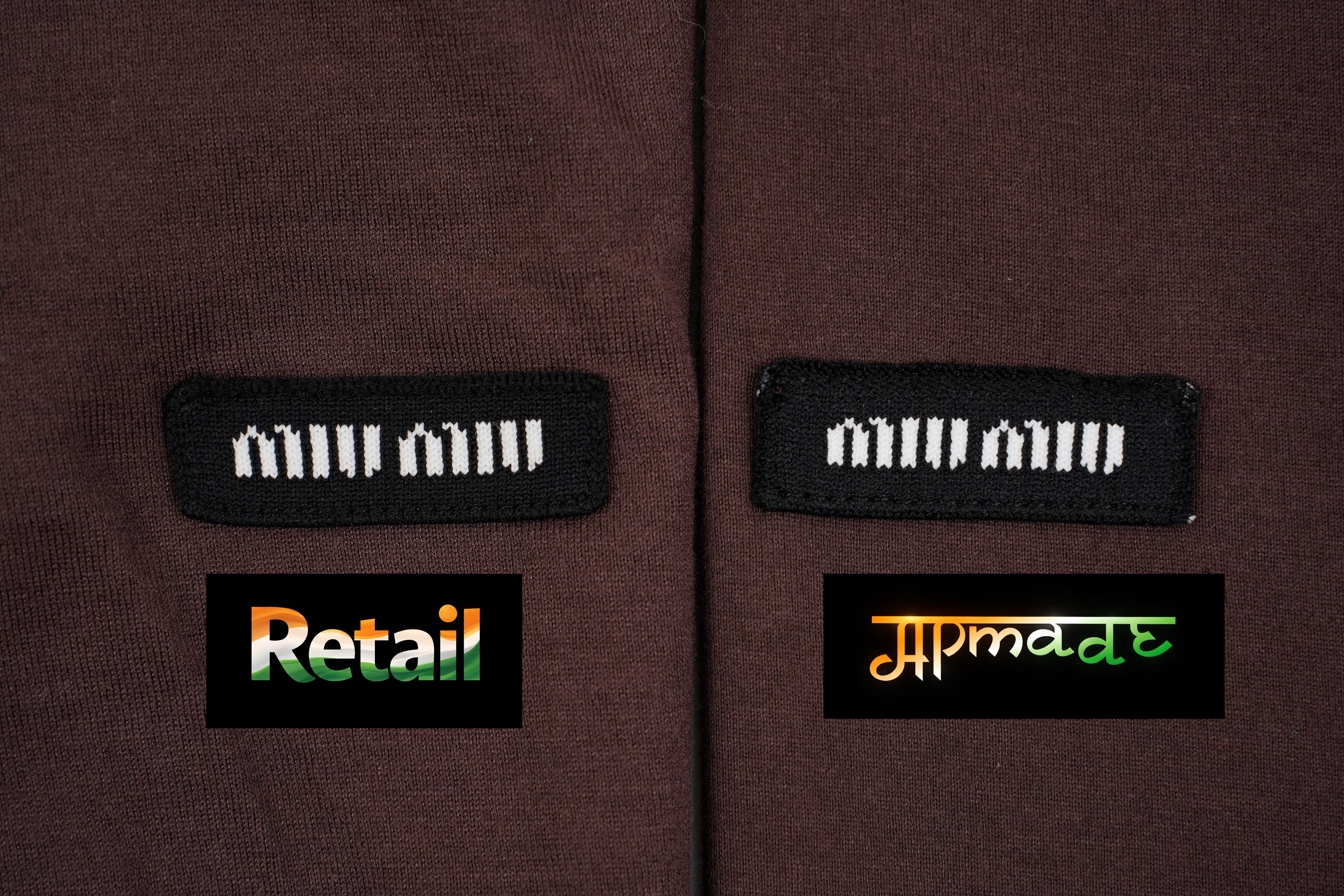 Miu Miu Brown Striped Long Sleeve Polo