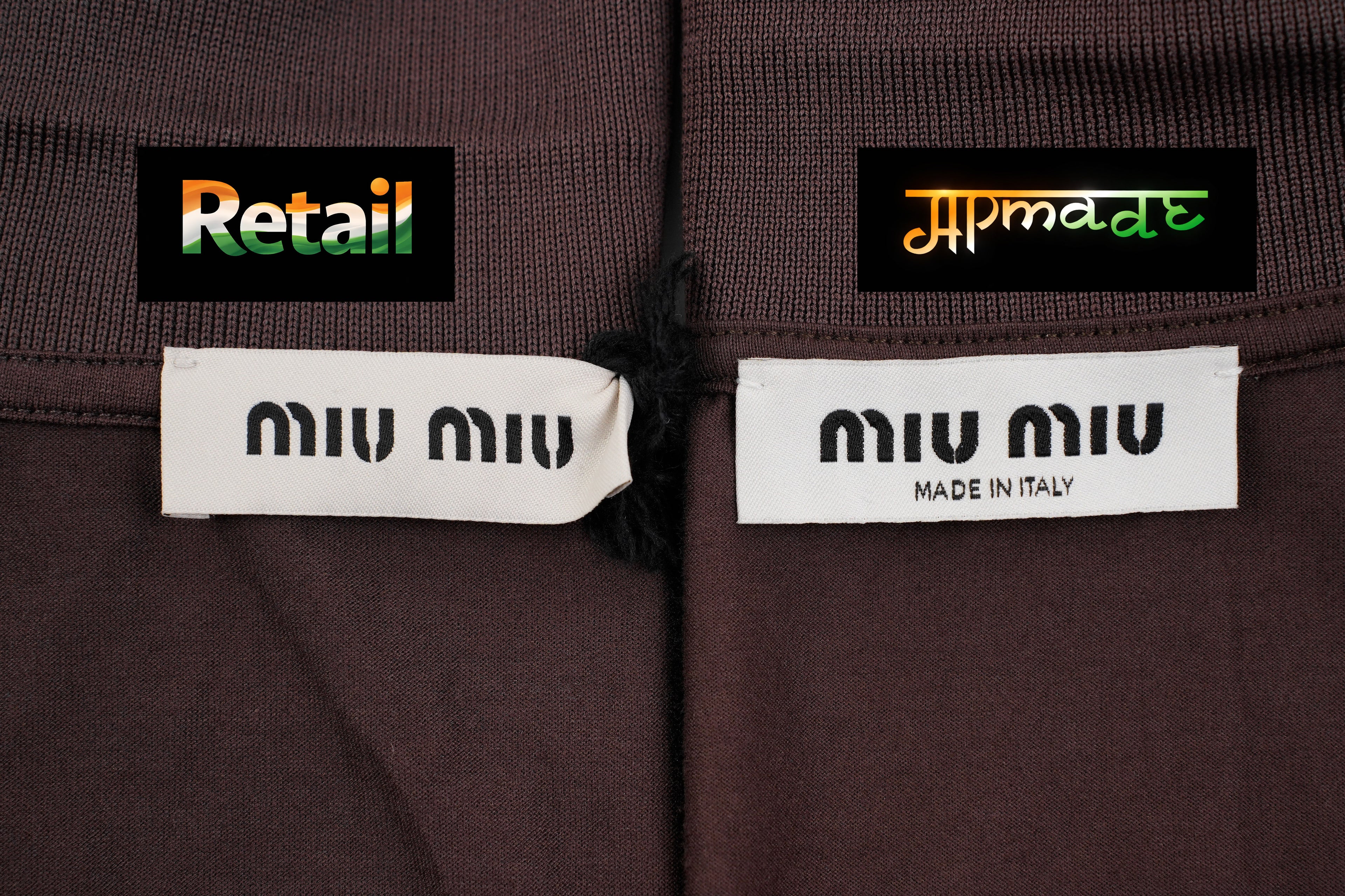 Miu Miu Brown Striped Long Sleeve Polo