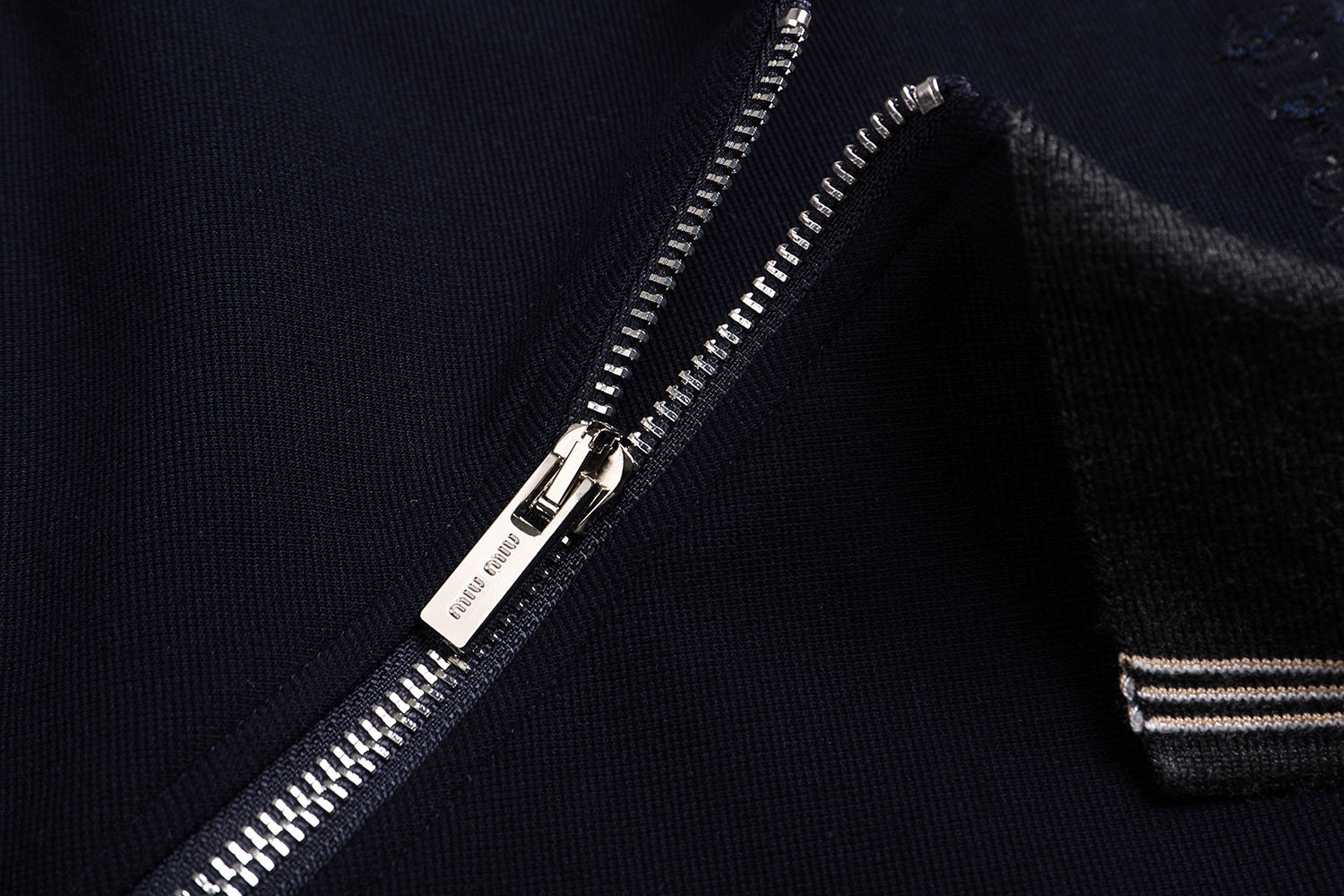 Miu Miu Contrast Color Side-Zip Sweatshirt