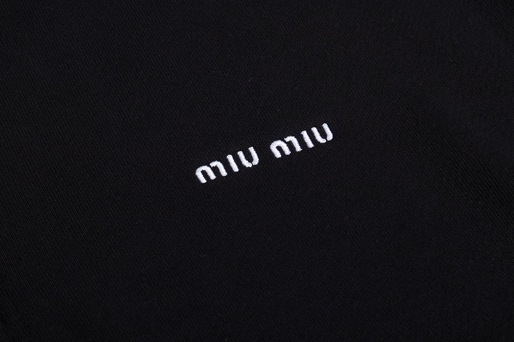 Miu Miu Stand-Up Collar Long Sleeve Sweatshirt