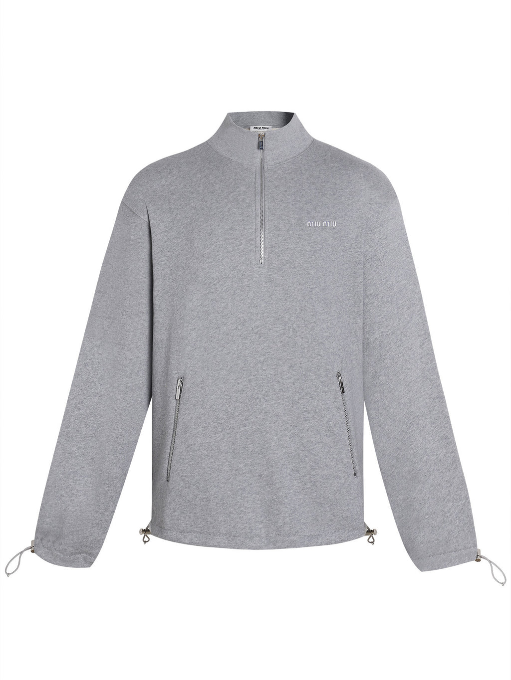 Miu Miu Stand-Up Collar Long Sleeve Sweatshirt
