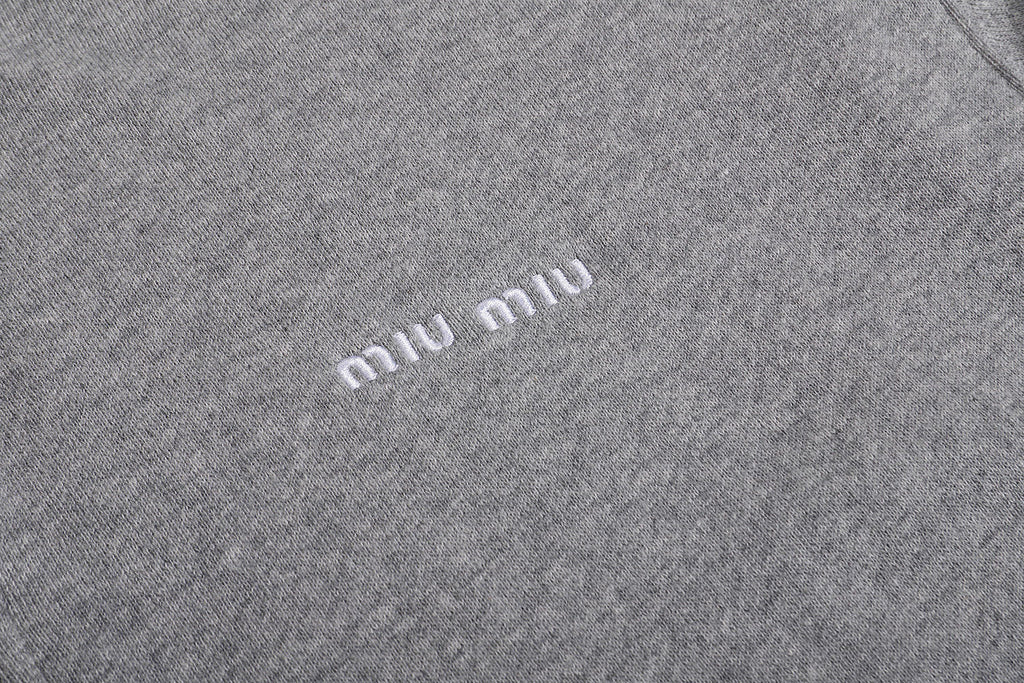Miu Miu Stand-Up Collar Long Sleeve Sweatshirt