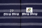 Miu Miu Striped Half-Zip Polo Sweatshirt