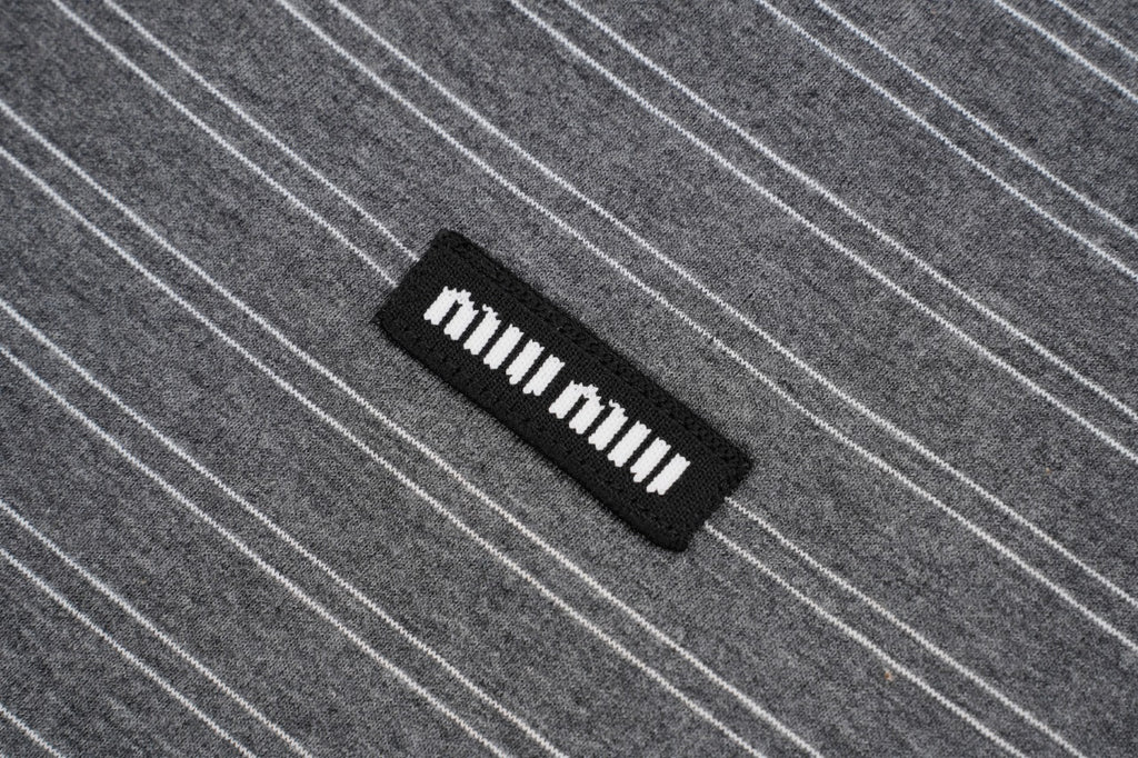 Miu Miu Striped Logo Lapel Polo T-Shirt