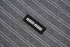 Miu Miu Striped Logo Lapel Polo T-Shirt