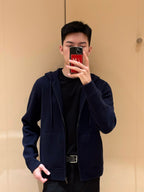 Burberry Wool Blend Zipper Hooded Embroidered Jacket