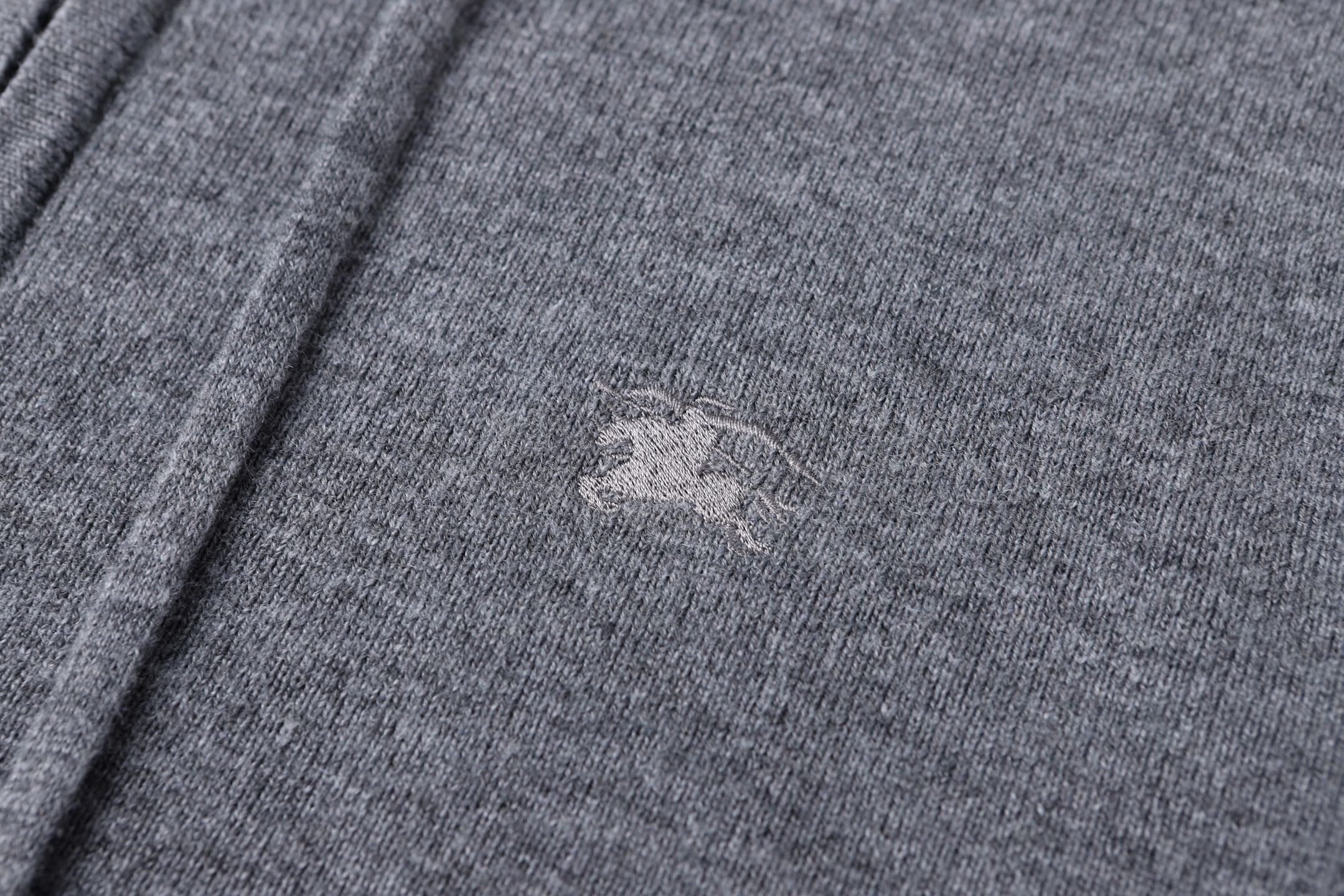 Burberry Wool Blend Zipper Hooded Embroidered Jacket