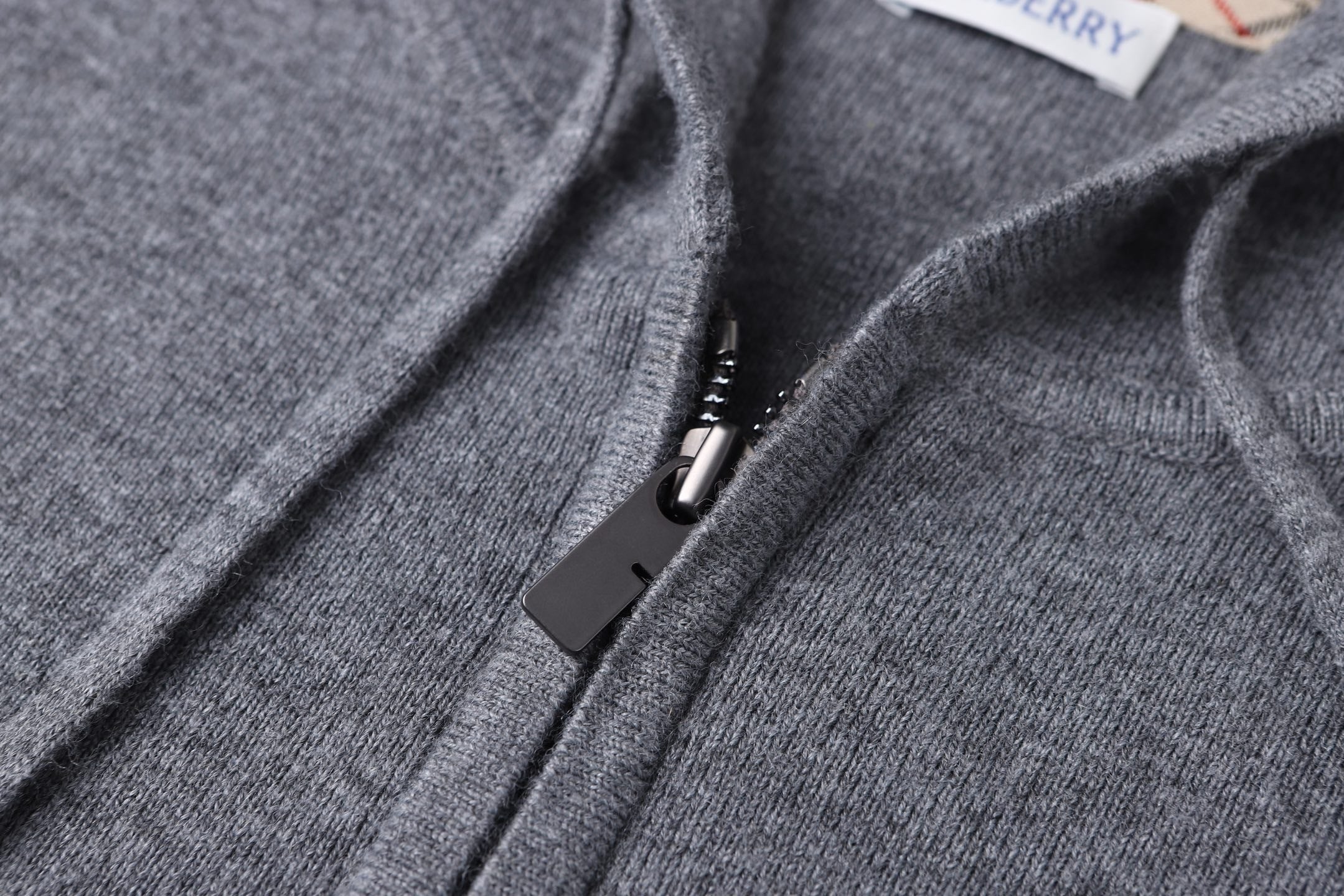 Burberry Wool Blend Zipper Hooded Embroidered Jacket