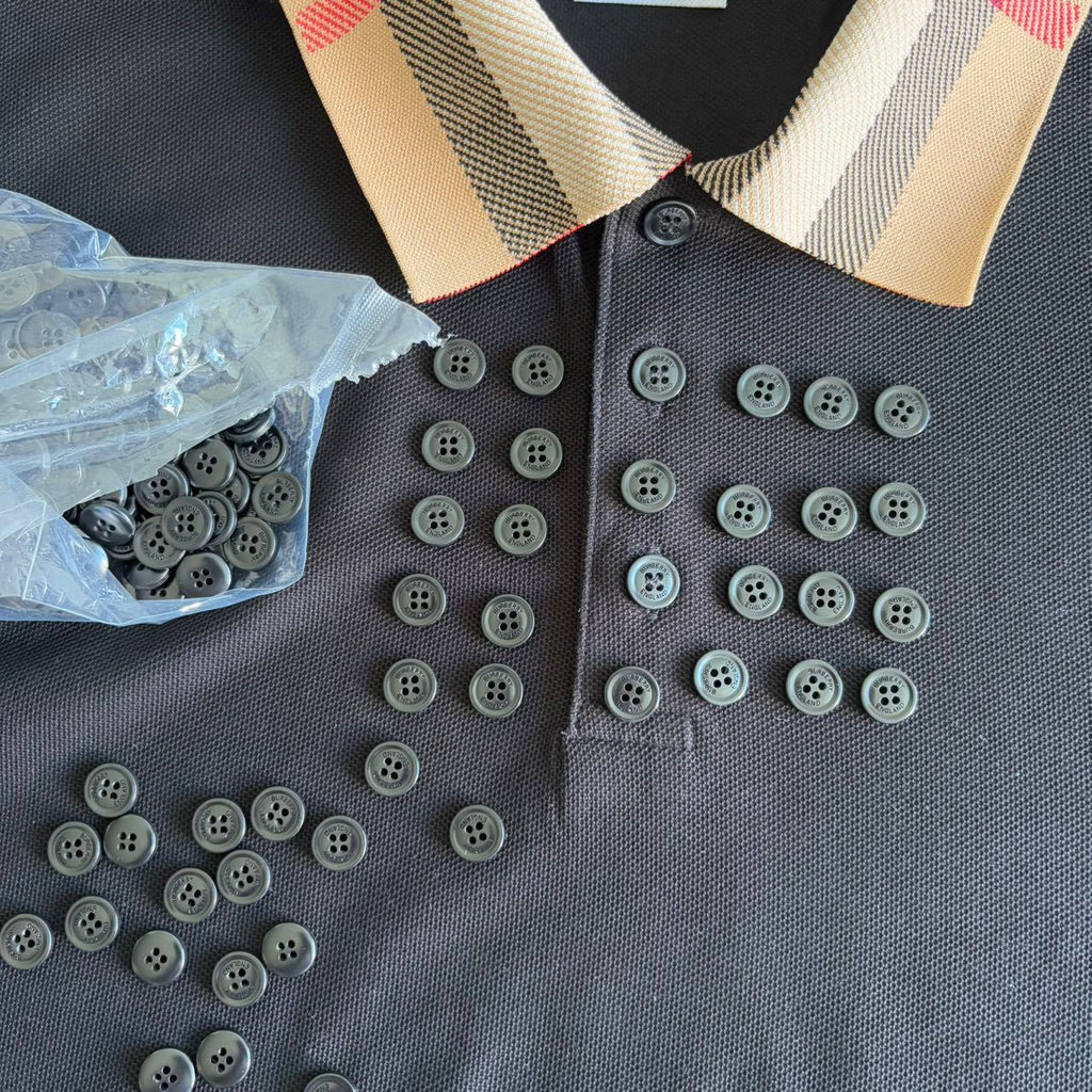 Burberry Black Long-Sleeved Polo T-Shirt