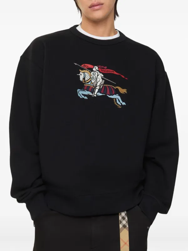 Burberry Colorful War Horse Embroidered Crew Neck Sweatshirt