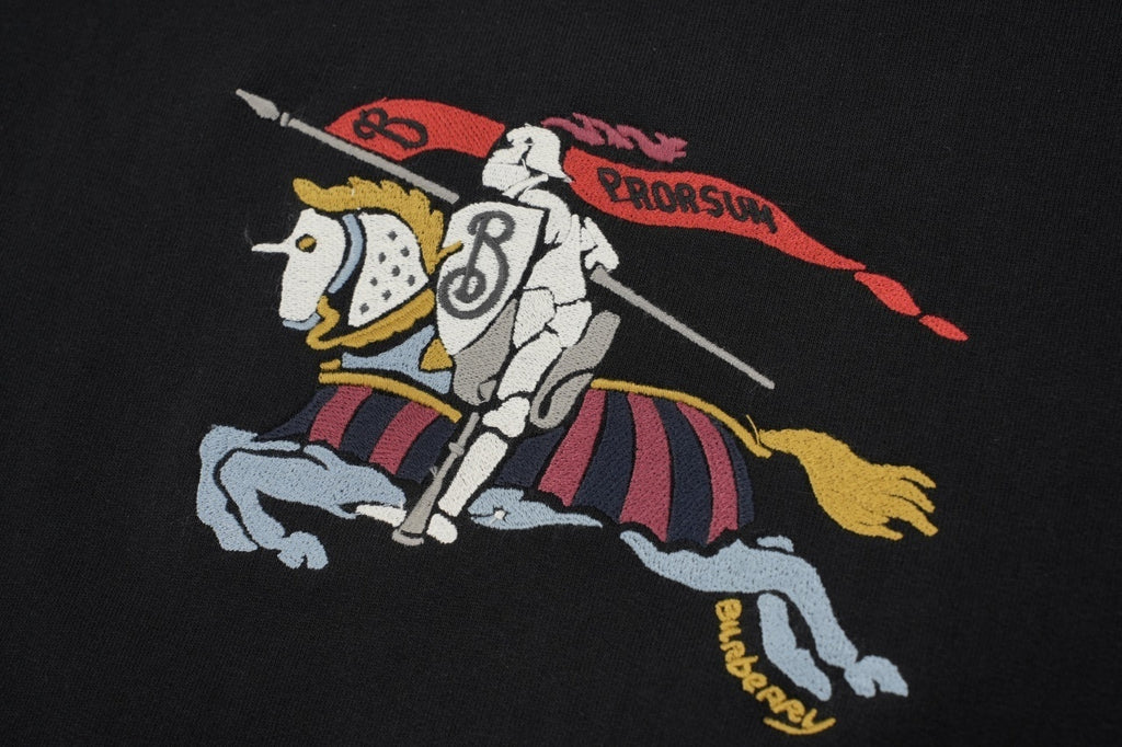 Burberry Colorful War Horse Embroidered Crew Neck Sweatshirt