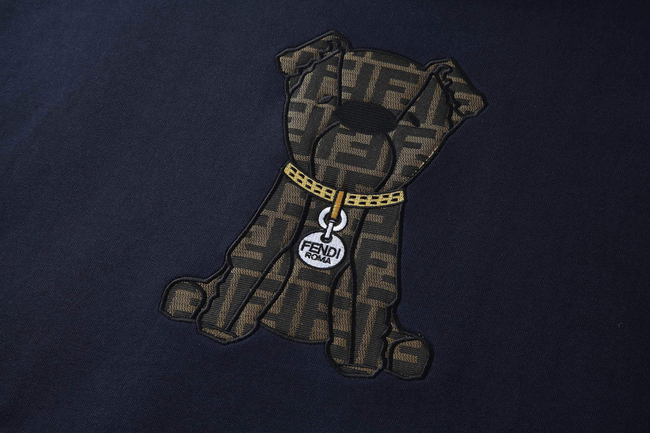 Fendi Applique Embroidered Logo Hoodie