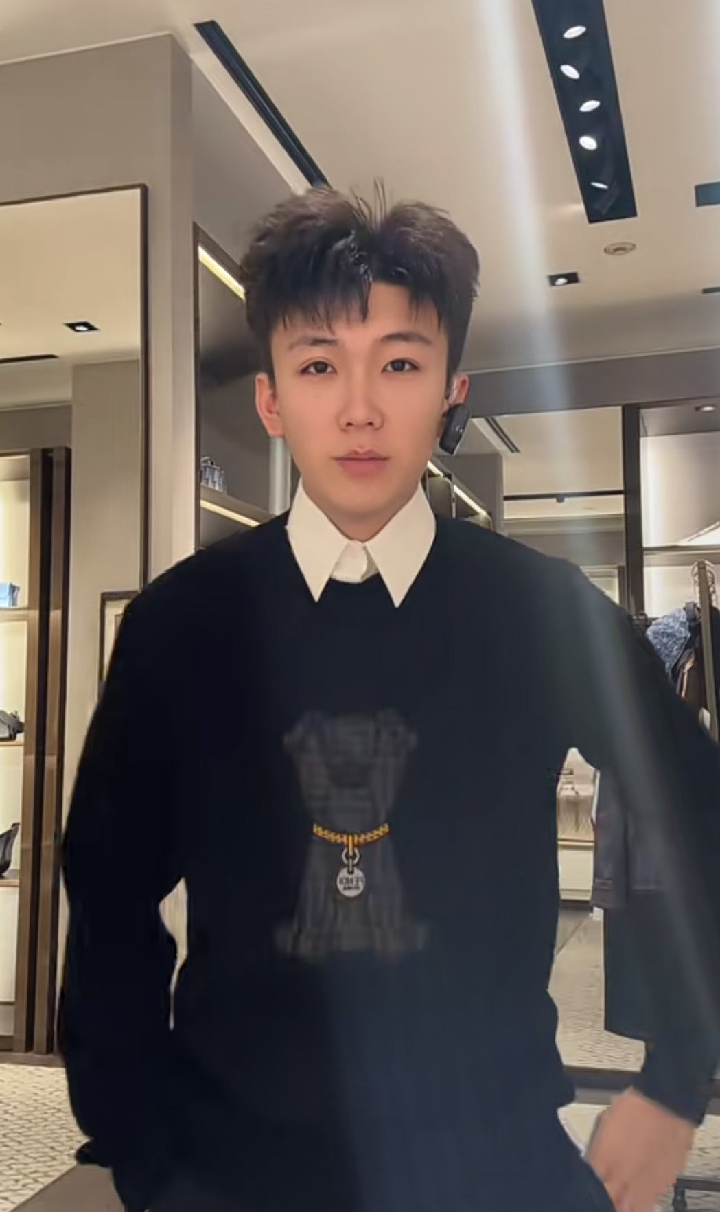 Fendi Embroidered Logo Knitwear Sweatshirt