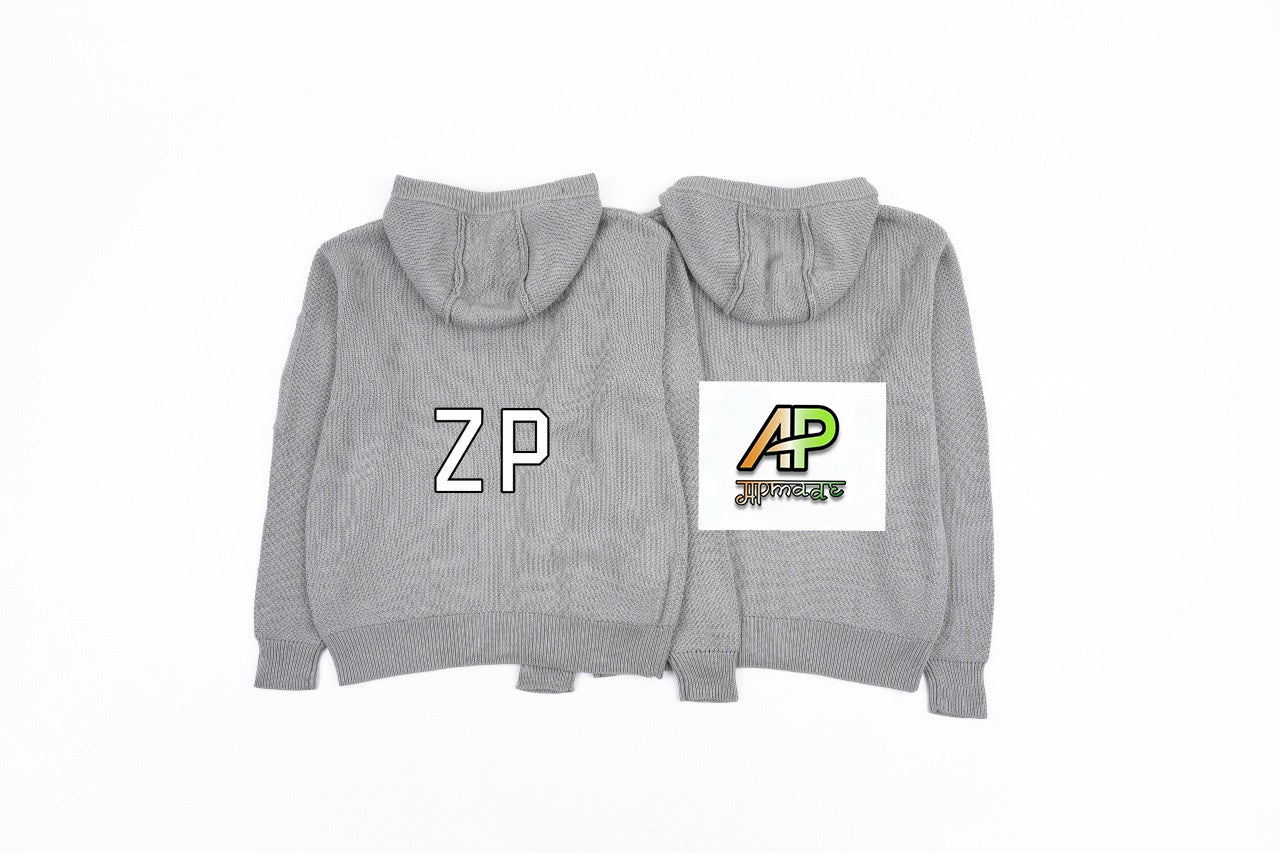 C.P. Company Sleeve Round Logo Knit Hooded Jacket